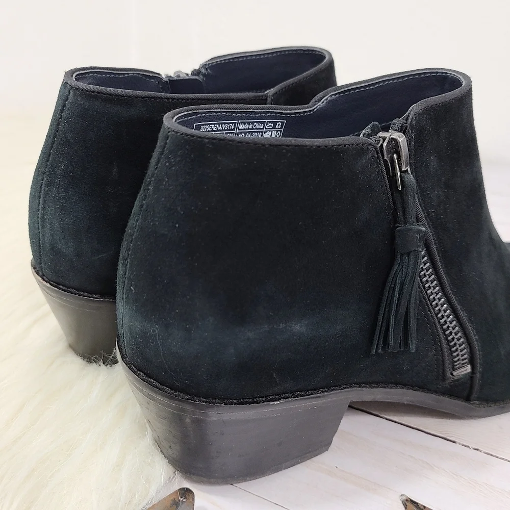 Vionic Serena zip ankle boots black kid suede size 9.5